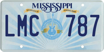 MS license plate LMC787