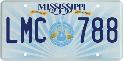 MS license plate LMC788
