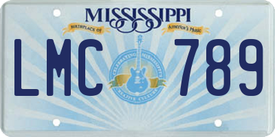 MS license plate LMC789