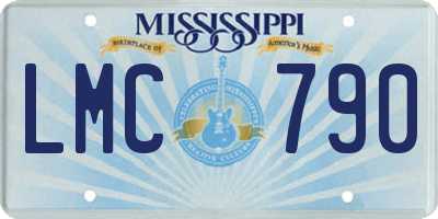 MS license plate LMC790