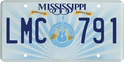 MS license plate LMC791