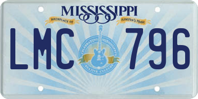 MS license plate LMC796