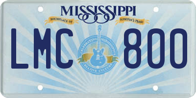 MS license plate LMC800