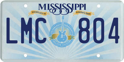 MS license plate LMC804