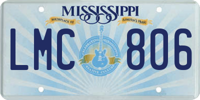 MS license plate LMC806