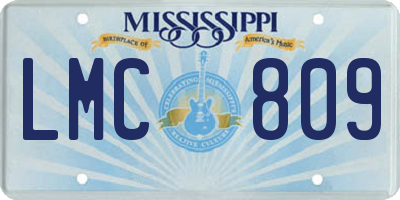 MS license plate LMC809