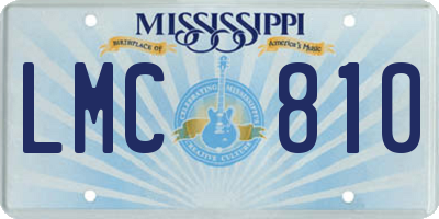 MS license plate LMC810