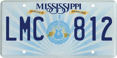 MS license plate LMC812