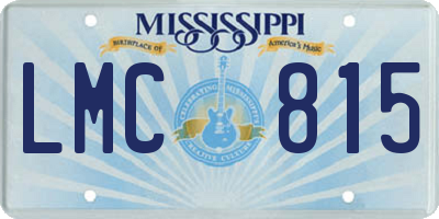 MS license plate LMC815