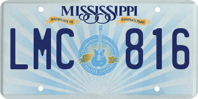 MS license plate LMC816