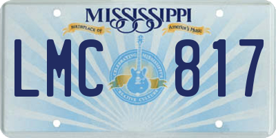 MS license plate LMC817