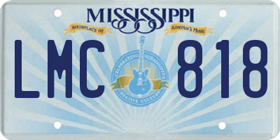 MS license plate LMC818