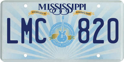 MS license plate LMC820