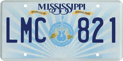 MS license plate LMC821