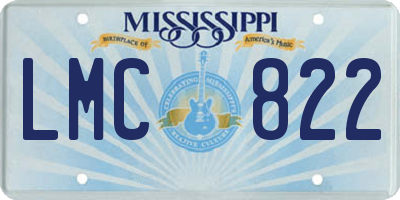 MS license plate LMC822