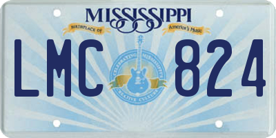 MS license plate LMC824