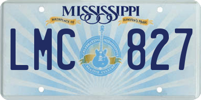 MS license plate LMC827
