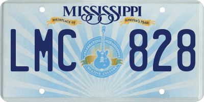 MS license plate LMC828