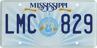 MS license plate LMC829