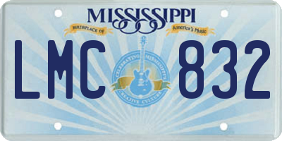 MS license plate LMC832