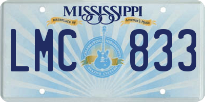 MS license plate LMC833