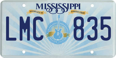 MS license plate LMC835