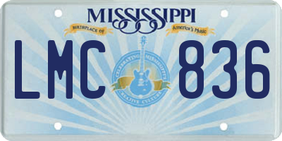 MS license plate LMC836