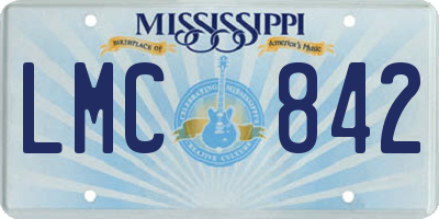 MS license plate LMC842