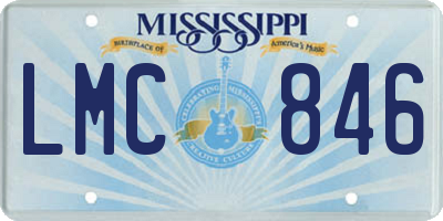 MS license plate LMC846