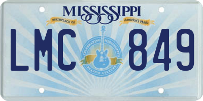 MS license plate LMC849