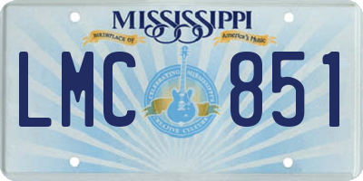MS license plate LMC851