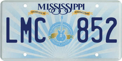 MS license plate LMC852