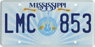 MS license plate LMC853