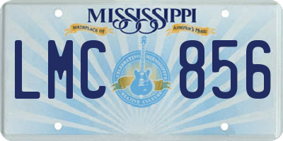 MS license plate LMC856