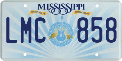 MS license plate LMC858