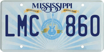 MS license plate LMC860