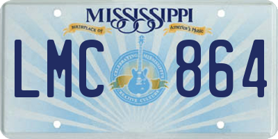 MS license plate LMC864