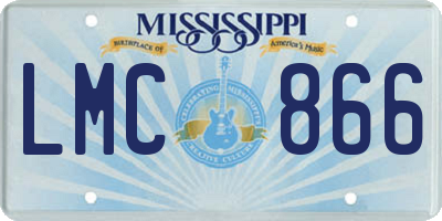 MS license plate LMC866