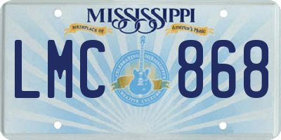 MS license plate LMC868