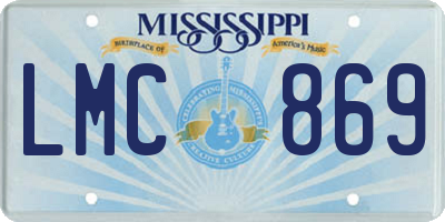 MS license plate LMC869