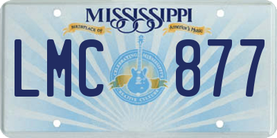 MS license plate LMC877