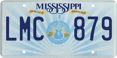 MS license plate LMC879