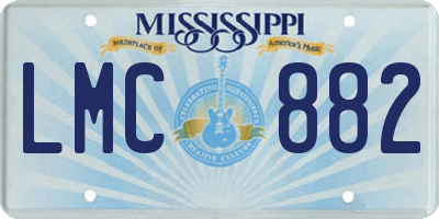 MS license plate LMC882