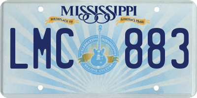 MS license plate LMC883