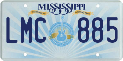 MS license plate LMC885