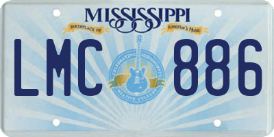 MS license plate LMC886