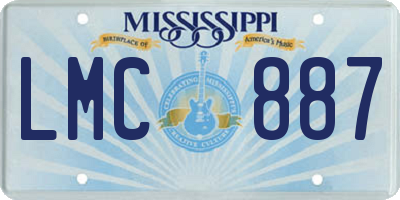 MS license plate LMC887