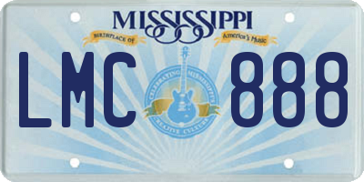 MS license plate LMC888