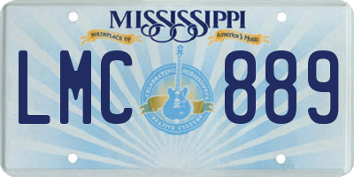 MS license plate LMC889