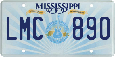 MS license plate LMC890